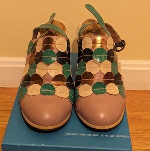 John Fluevog Tziporah Attic Slingback Size 9.5 Color Lilac and Aqua